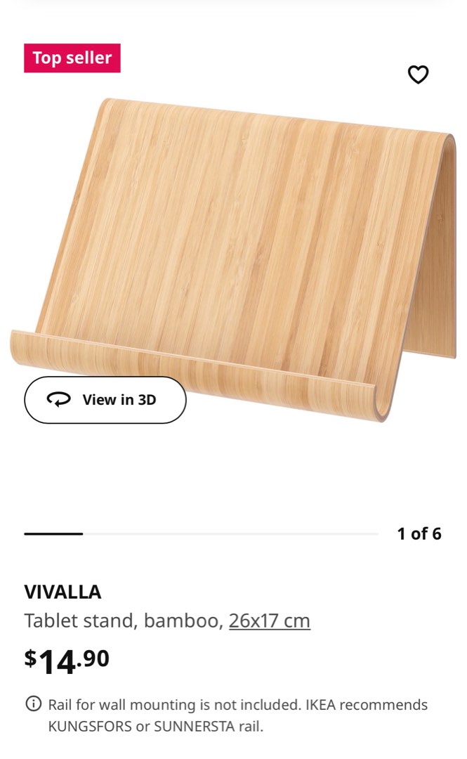 Ikea Wood Tablet Stand Vivalla, Furniture & Home Living, Home Improvement & Organisation, Home