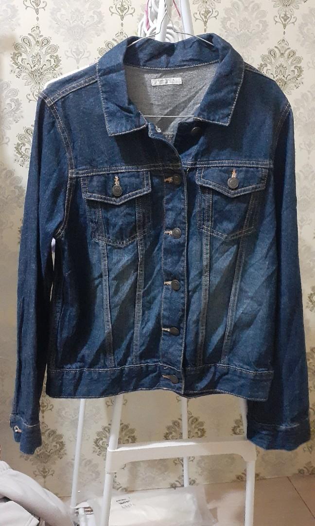 Jaket jeans branded Fesyen Wanita Pakaian Wanita Baju Luaran di