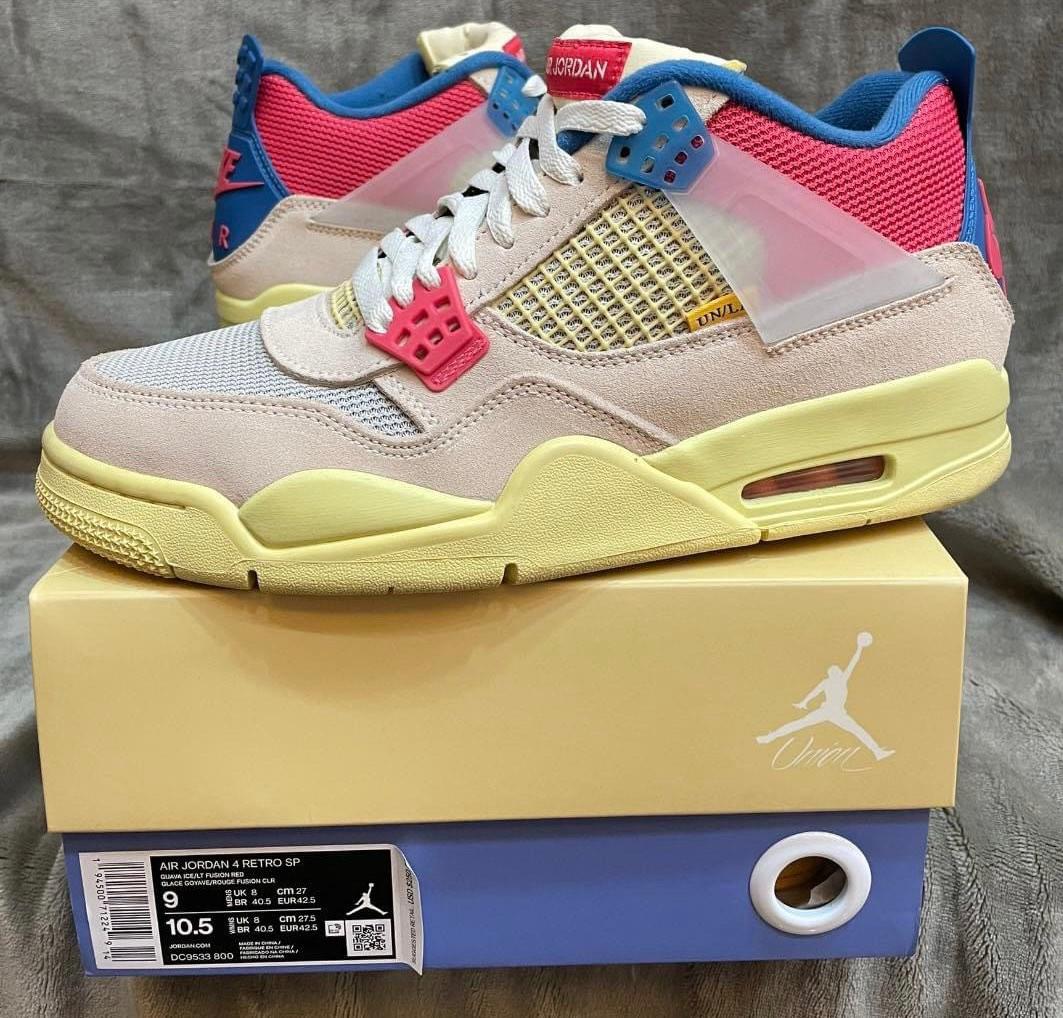 Jordan 4 Union Guava Ice US9 近全新正品已驗過, 他的時尚, 鞋, 運動