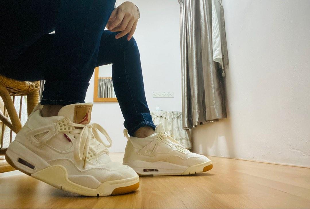 Jordan 4 levis white deals