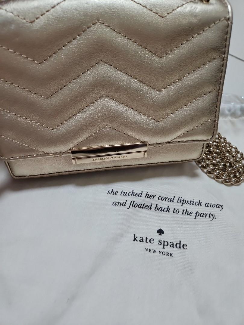 Kate Spade gold bag, Luxury, Bags & Wallets on Carousell