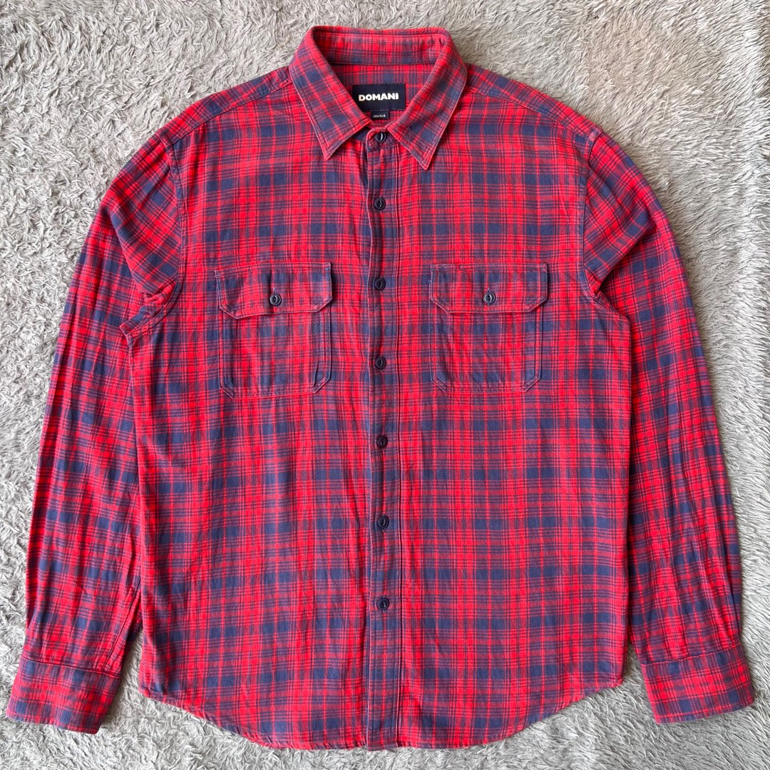 Kemeja Flanel 2 Pocket Brand Domani Size L