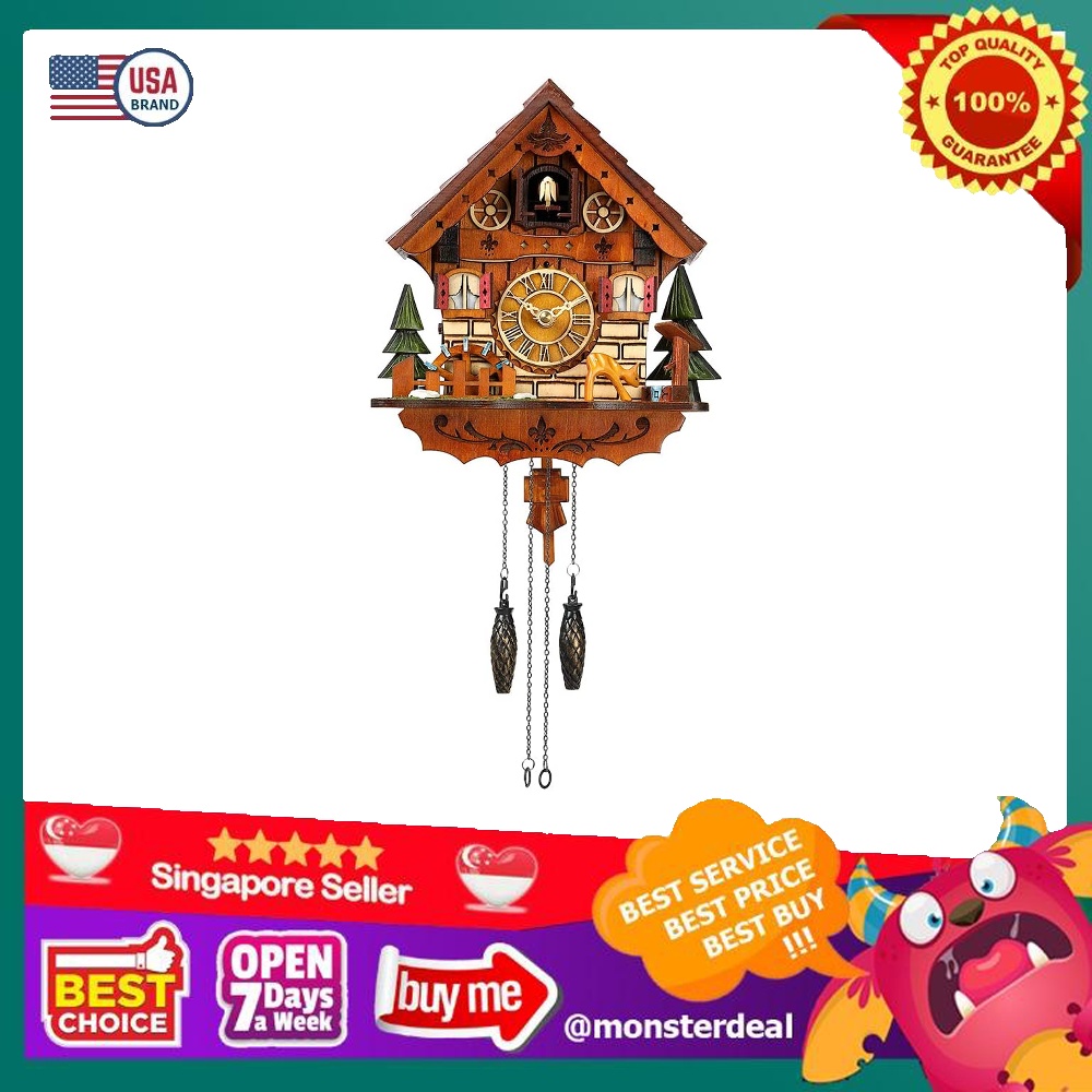 Kintrot Cuckoo Clock Handcrafted Traditional Black Forest Wood Clock