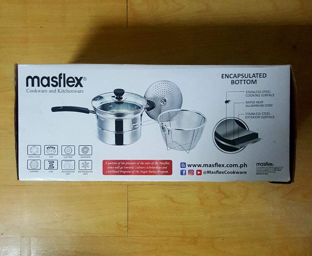Kitchenware - Masflex 18CM Stainless Steel Induction Multi-Purpose Deep Fryer Set (Category: Cookware & Accessories) located in Mandaluyong City. Submitted by blitzwing28 (Listing ID 1185480913, Image 2). Description: PRICE: P1100 PAYMENT METHODS: - BDO bank transfer - Cash on hand - Globe G-Cash ITEM CONTENTS: - 1x Kitchenware - Masflex 18CM Stainless Steel Induction Multi-Purpose Deep Fryer Set - 1x Instruction Manual - 1x Box.