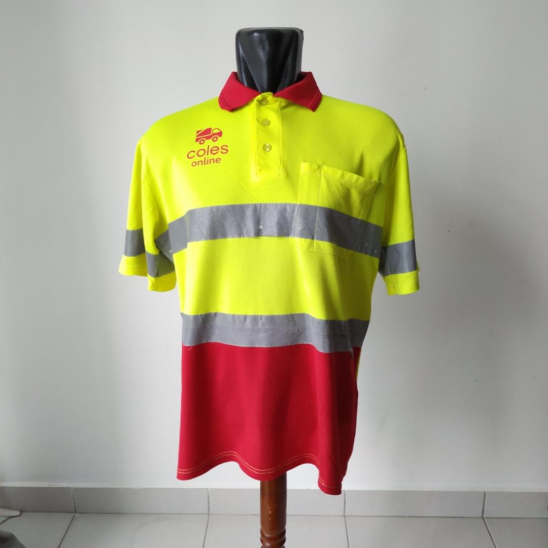 L COLES SUPERMARKET ONLINE SAFETY POLO TSHIRT SHIRT BAJU CASUAL
