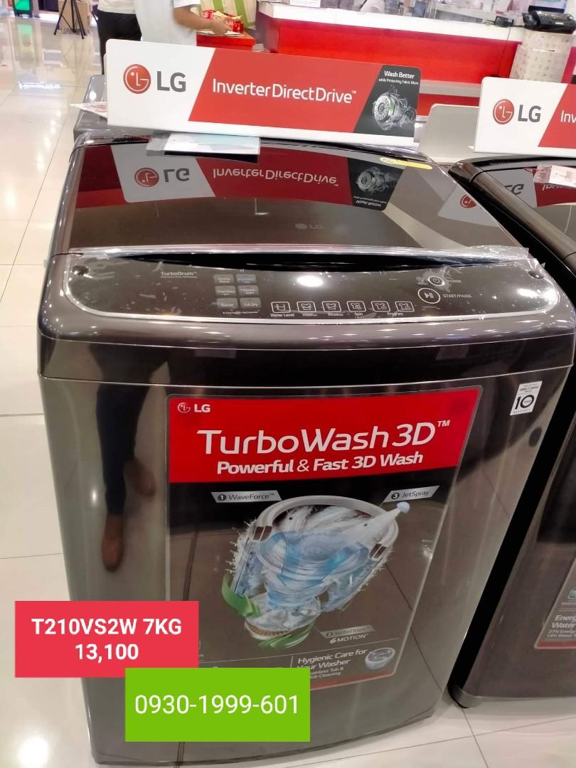 LG TURBO TOP LOAD WASHING MACHINE DIRECT DRIVE MOTOR INVENTER, TV