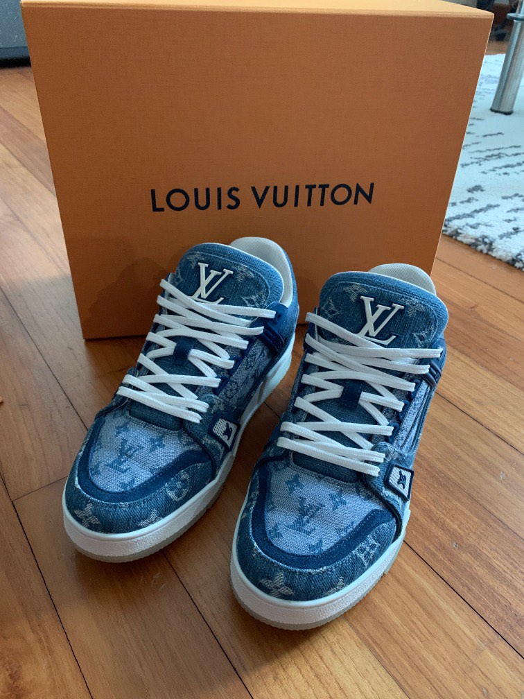 LOUIS VUITTON LV TRAINER SNEAKER 'DENIM NOIR' المقاس ٤٠-٤٥ الجوده