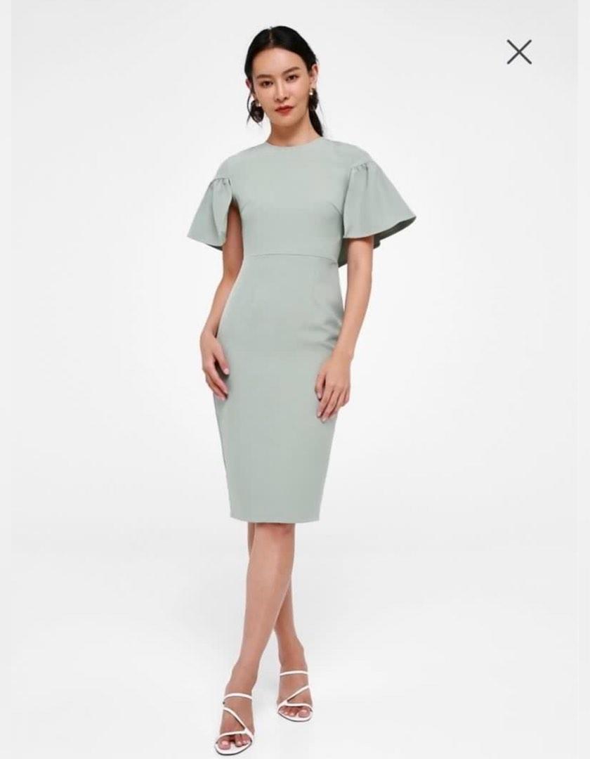 midi cape sleeve dress