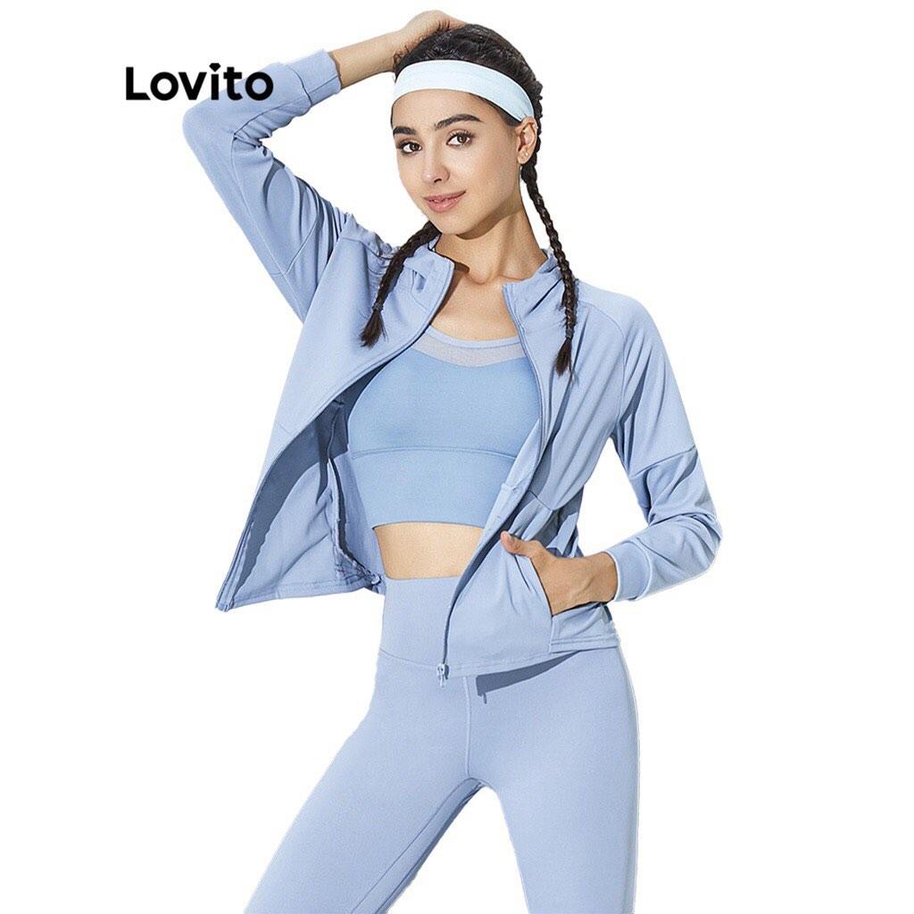 Lovito Summer Plain High Waist Sports Yoga Pants (Light Blue), Women's  Fashion, Bottoms, Jeans & Leggings on Carousell