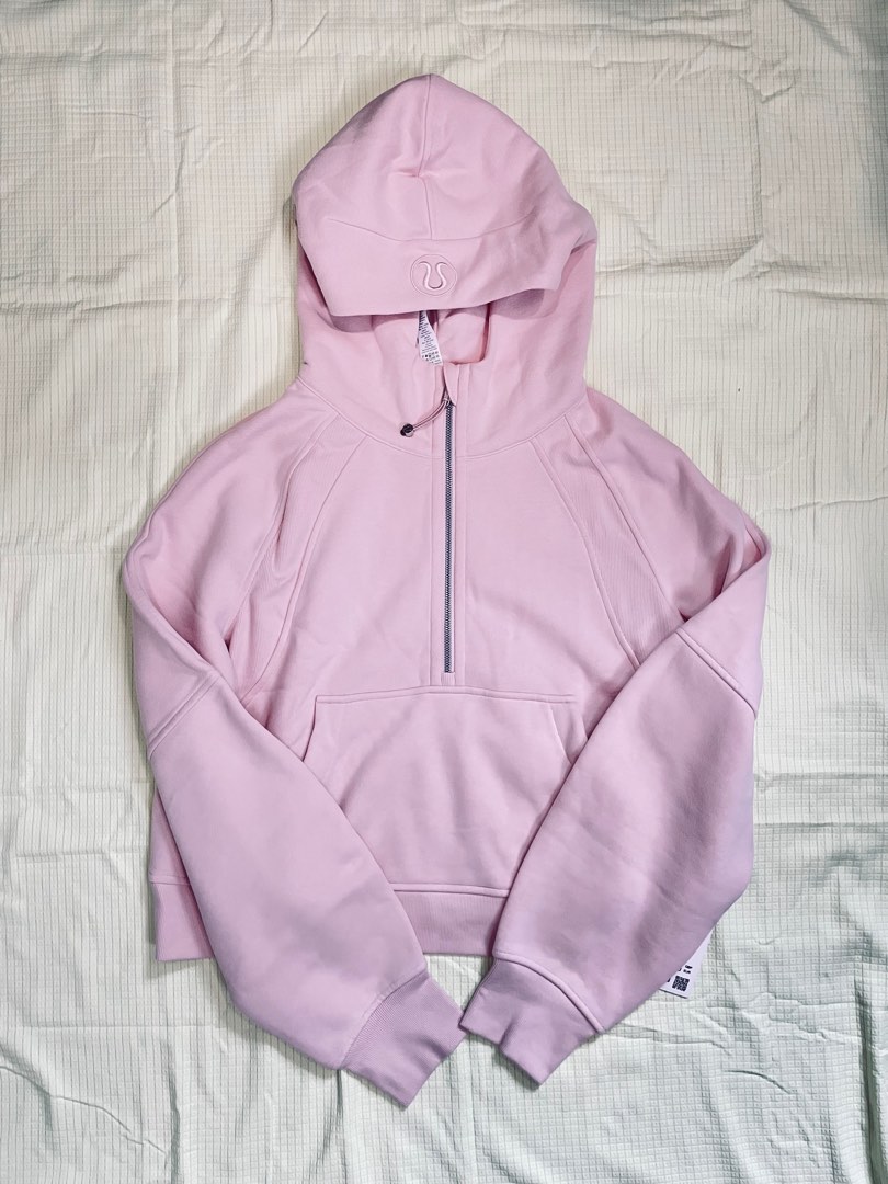 Lululemon Scuba Oversized 1/2 zip hoodie pink mist sz M/L, Women's