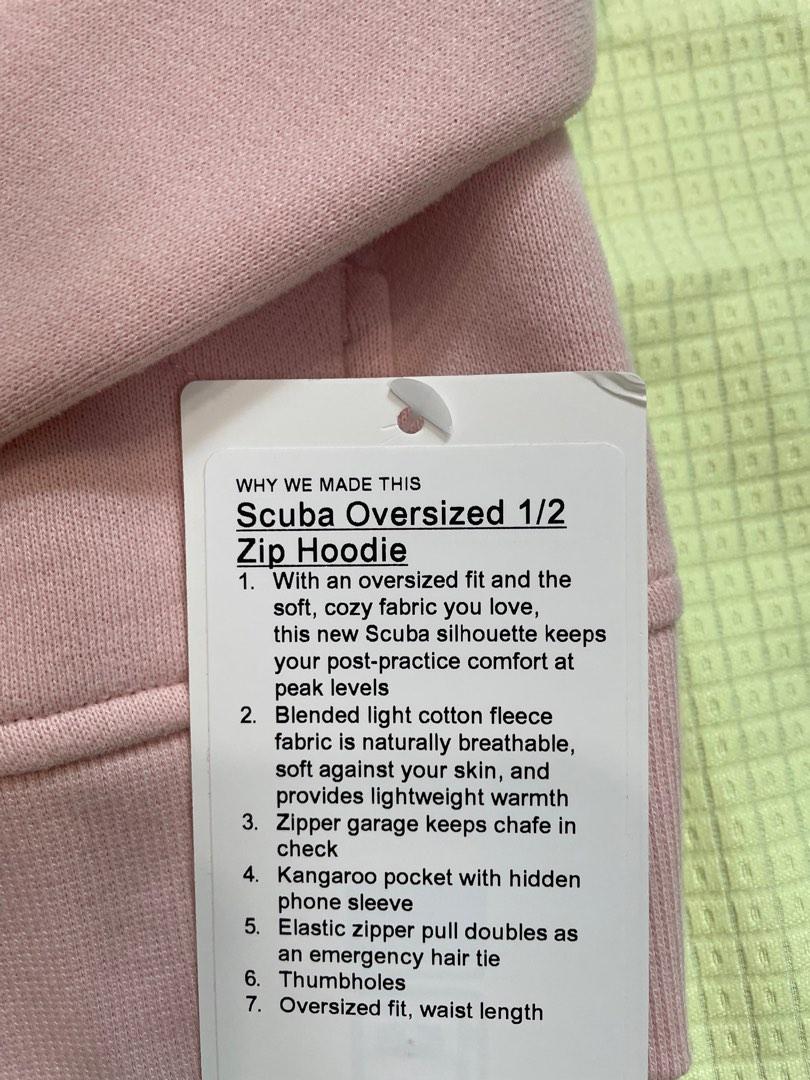 Lululemon Scuba Oversized 1/2 zip hoodie pink mist sz M/L