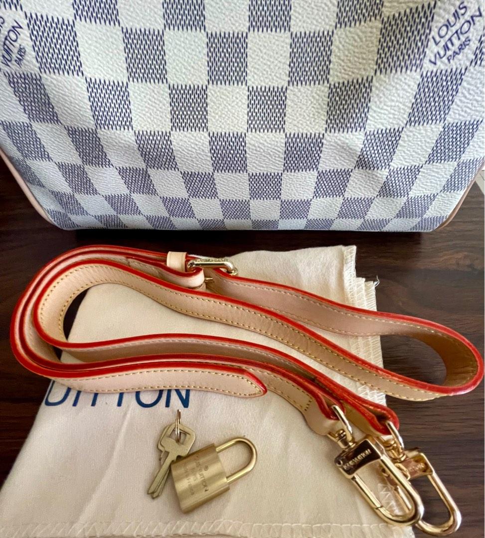 Sac Louis Vuitton speedy 25 checkered azure White Cloth ref.384860 - Joli  Closet