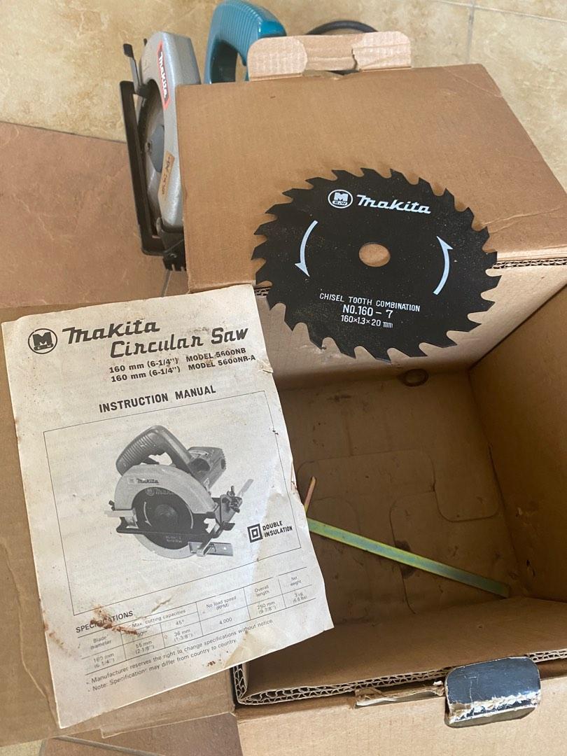 Makita Circular Saw (Mod. 5600NB) with spare blade, Furniture & Home Living, Home Improvement