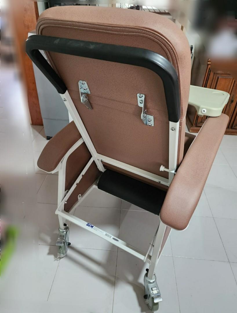 Manual Mobile Recliner Geriatric Chair with Tray, Furniture & Home
