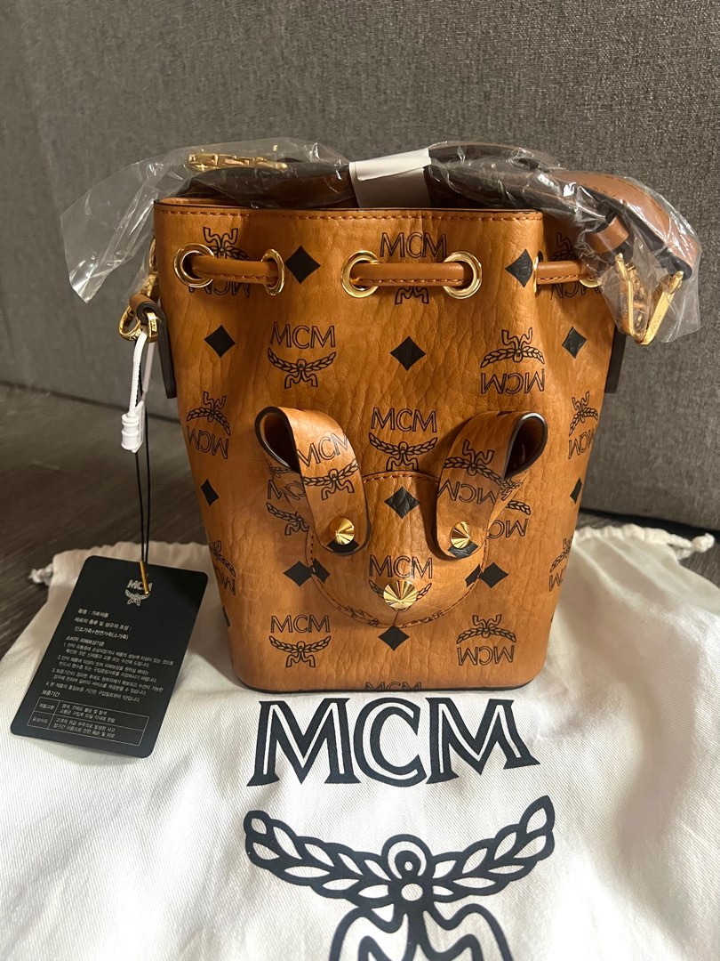 MCM Park Rabbit Bucket Bag in Visetos, Women's Fashion, Bags & Wallets