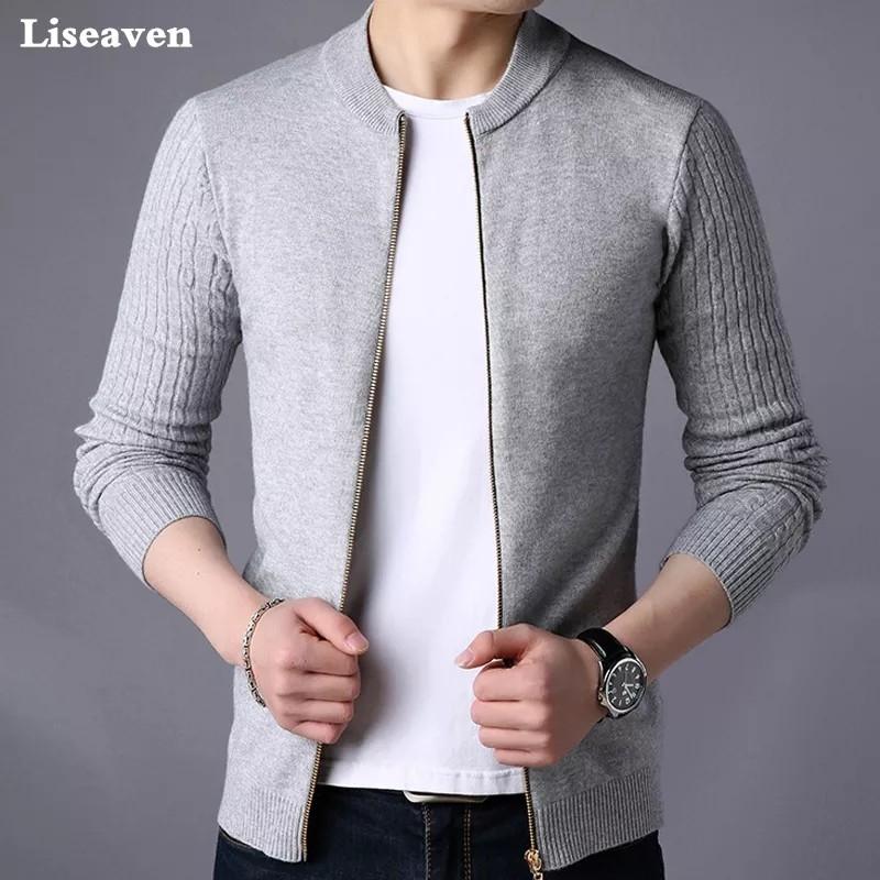 Men s Sweater Male Jacket Solid Color Sweaters Warm