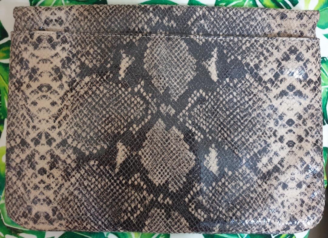Michael Kors MK python snakeskin sling shoulder crossbody clutch bag ...