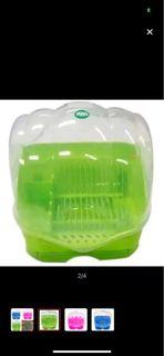 Mini shell dish drainer with cover green