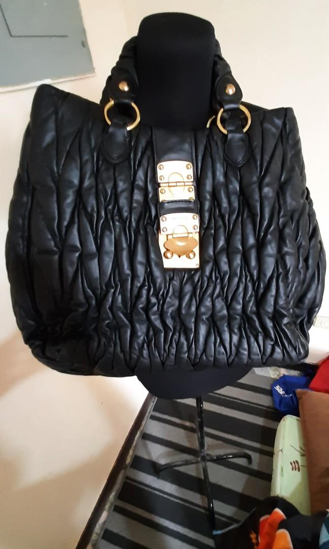 Miu Miu Prugna Matelasse Nappa Leather Large Shopping Tote Bag - Yoogi's  Closet