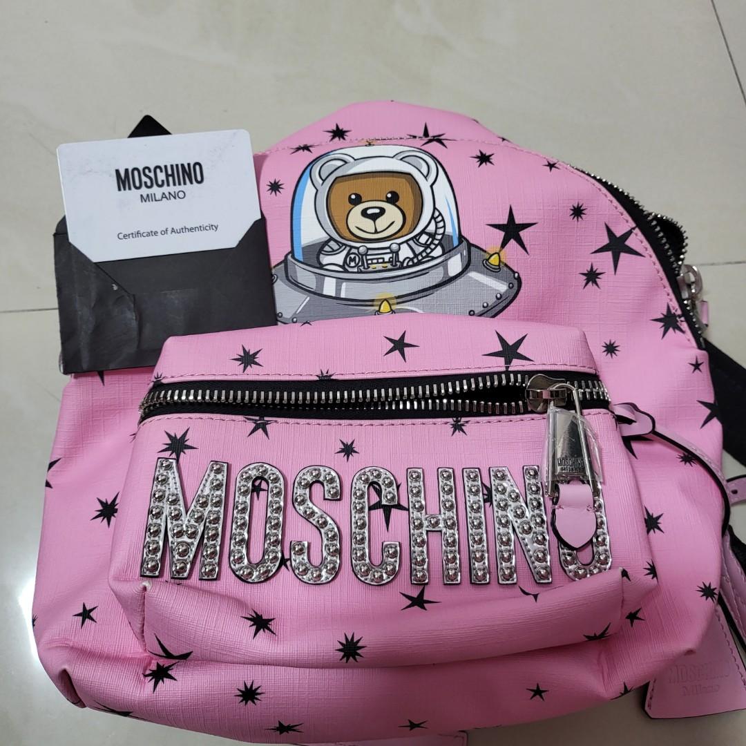 Moschino Milano Bear pink Backpack
