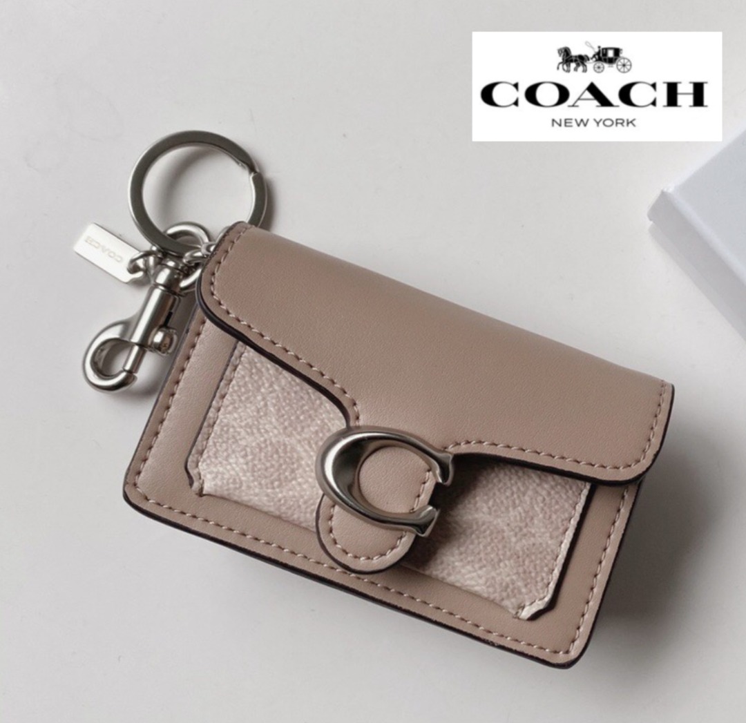 New Coach Original Beige MINI TABBY BAG CHARM IN