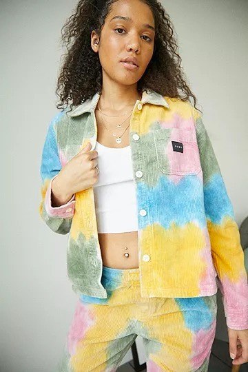 OBEY TIE-DYE CORDUROY JACKET Size M 