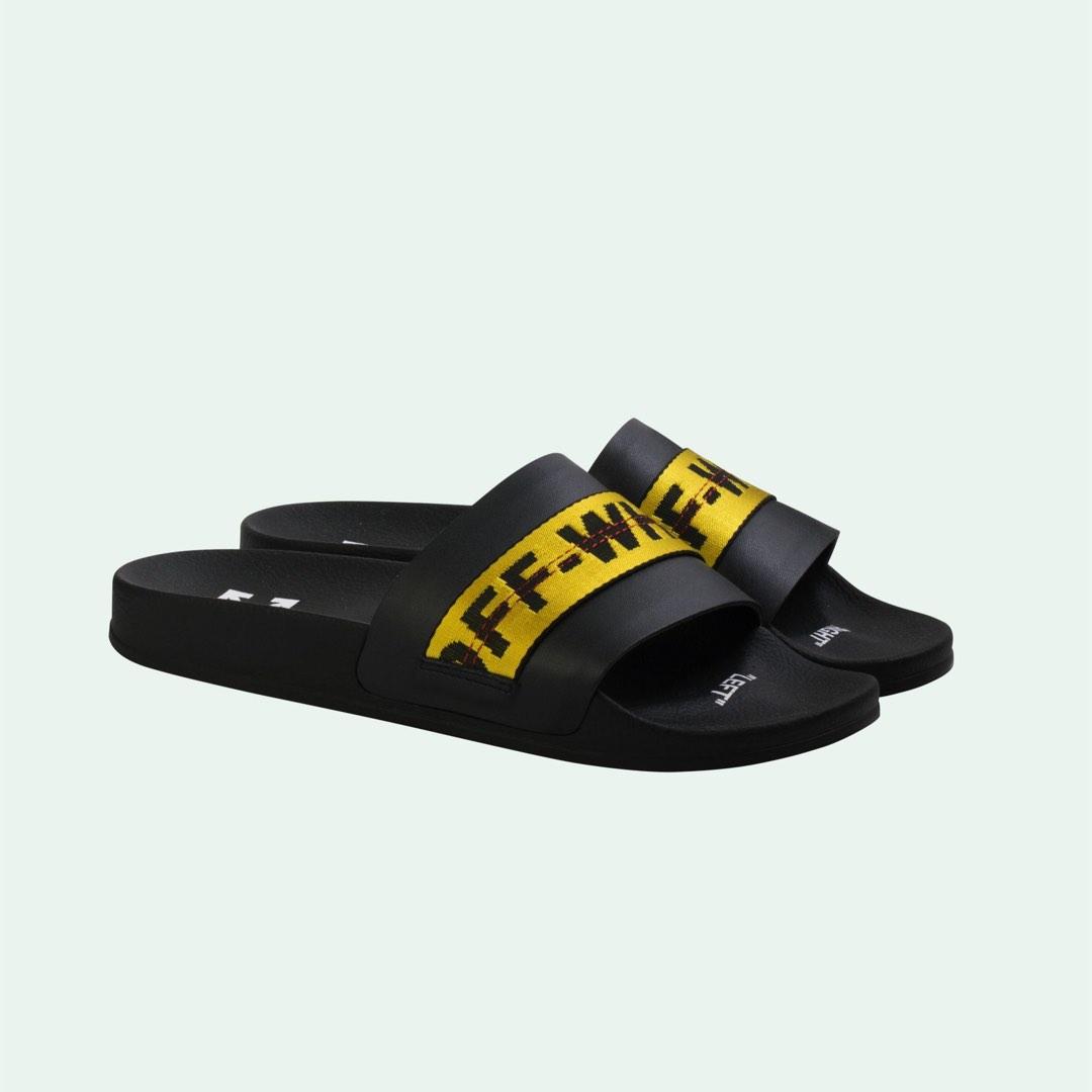 White Industrial Belt Slides Off White Slides Grey Off-White  display picture 1