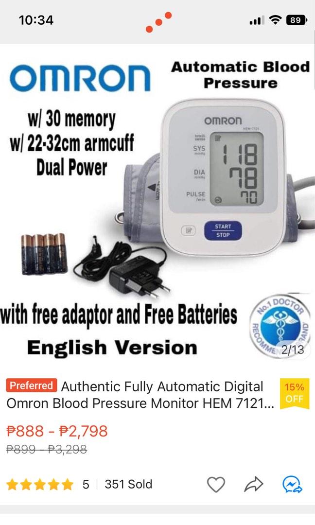 OMRON AUTOMATIC BLOOD PRESSURE MONITOR, Health & Nutrition, Medical