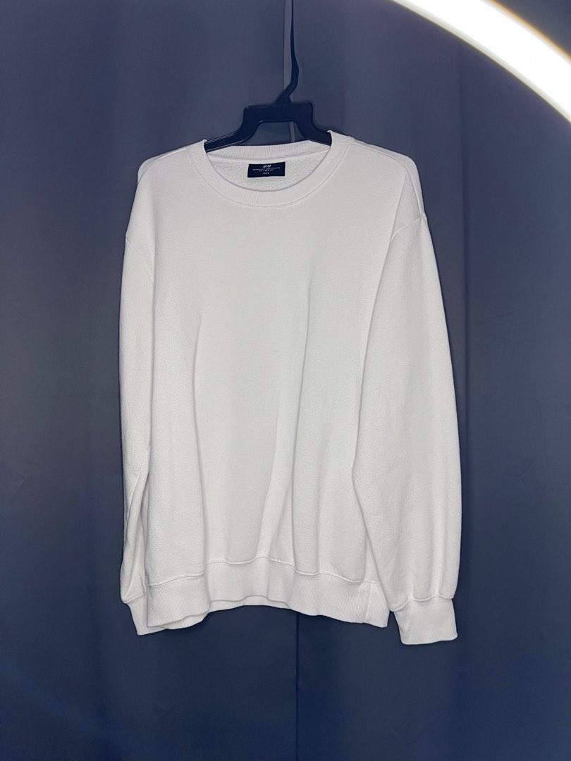 Plain white mens cotton sweater
