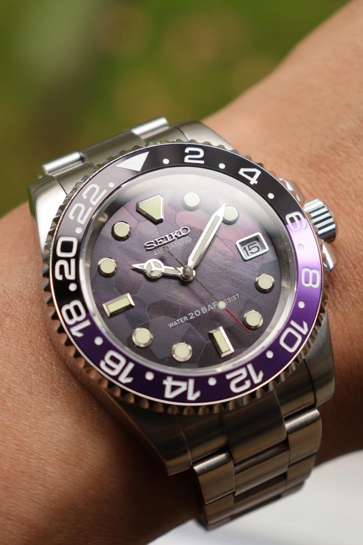 Seiko Mod Purple Watch-GMT Yacht Master Submariner Men's Automatic Custom  Watch, Men's Fashion, Watches & Accessories, Watches on Carousell