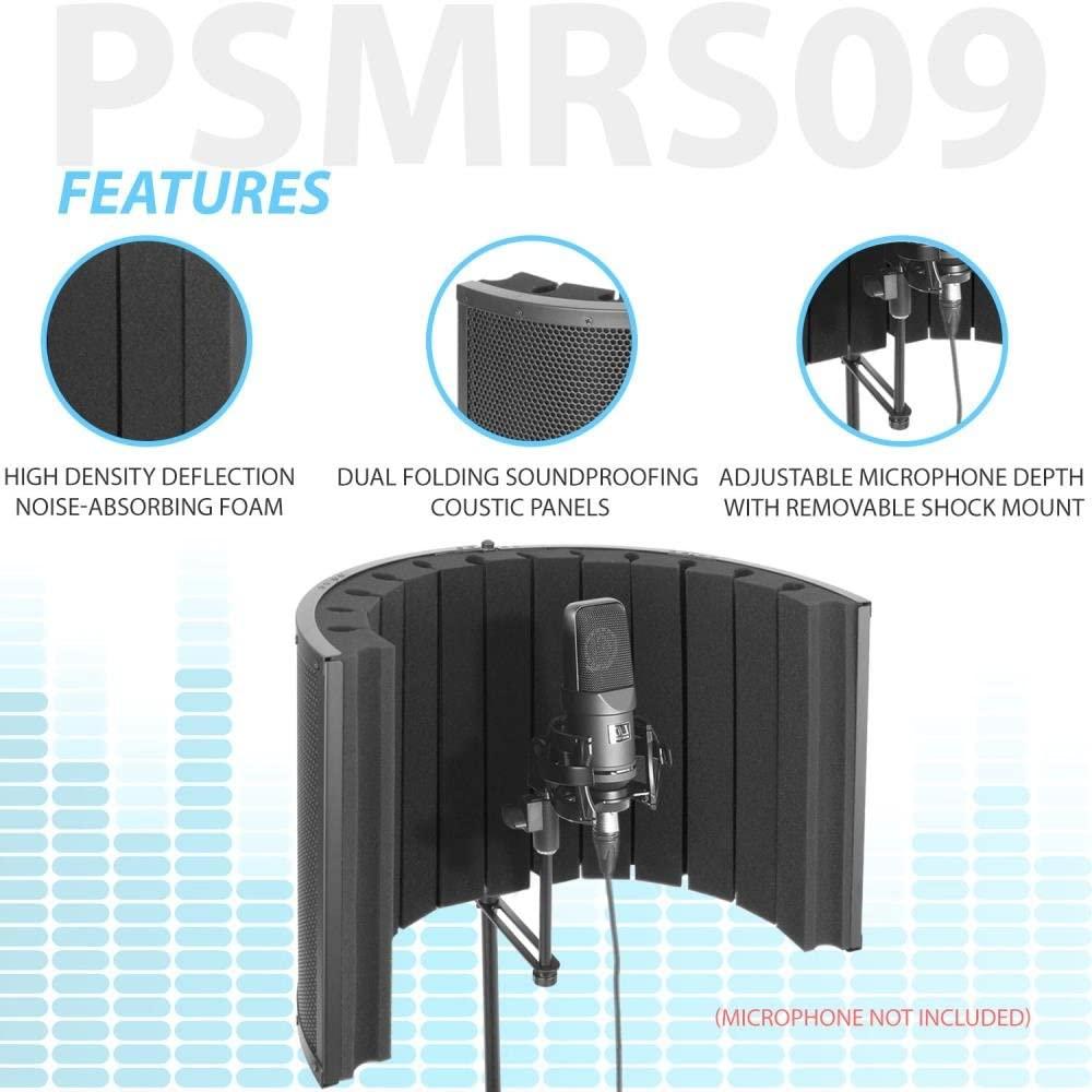 Pyle Mini Portable Vocal Recording Booth Use with Standard Microphone, Isolation Noise Filter