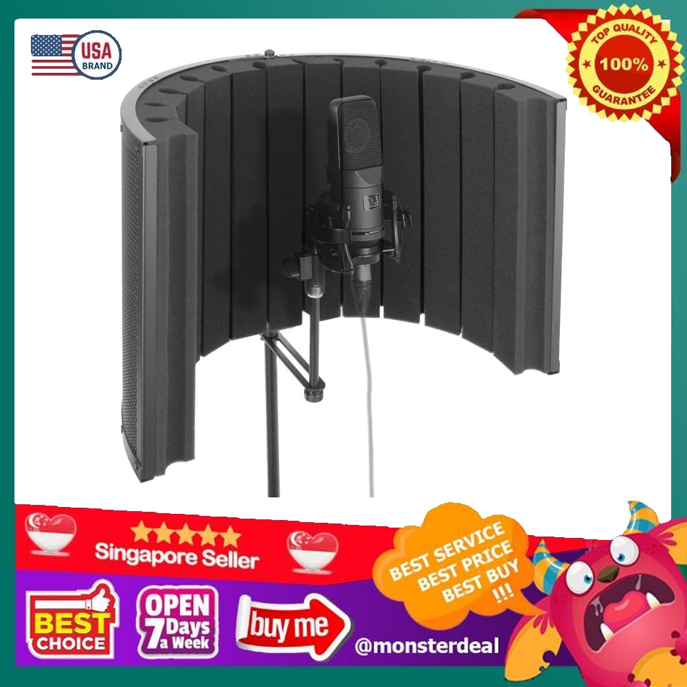 Pyle Mini Portable Vocal Recording Booth Use with Standard Microphone, Isolation Noise Filter