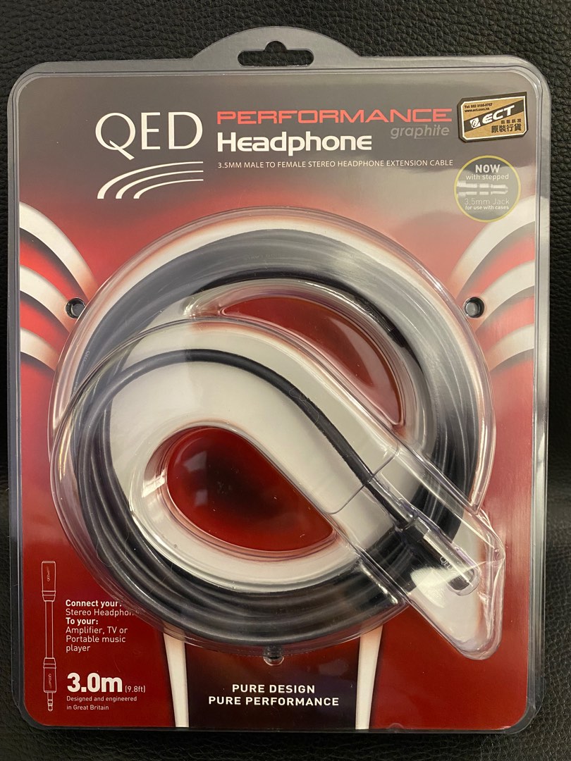 QED Performance 3.5mm Headphone Extension Cable, 音響器材, 可攜式音響設備 Carousell