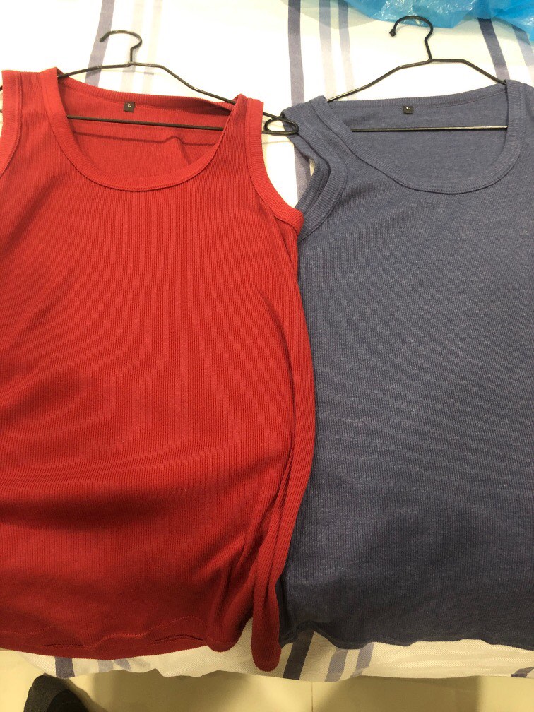 Red and Blue inner singlets, Men's Fashion, Activewear on Carousell