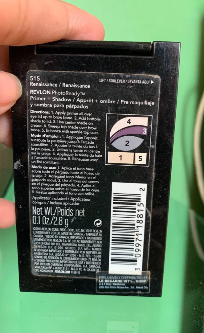 Revlon PhotoReady Primer + Shadow - 515 Renaissance. (Category: Makeup) located in Muntinlupa City. Submitted by Tins_preloved (Listing ID 1185372348, Image 3). Description: Revlon Photoready Primer, Shadow + Sparkle is a complete eye palette that lets you design limitless beautiful multi-dimensional eye looks with ease. The expertly coordinated eye palette with its unique package design-takes the guesswork out of how to achieve the perfect eye l