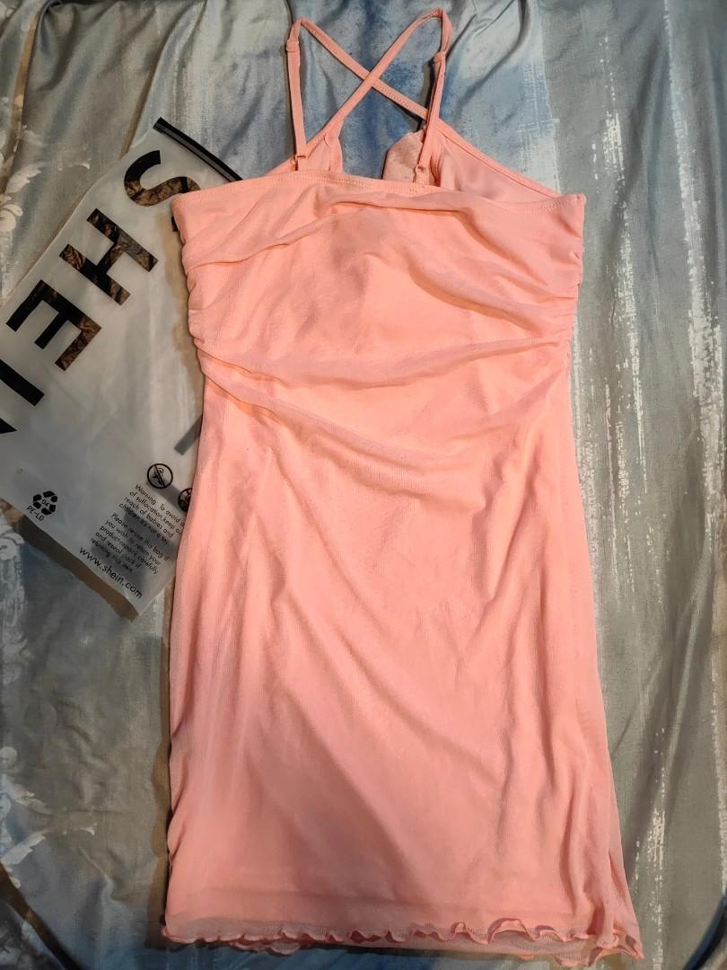 Shein Peach Sexy Dress, Women's Fashion, Dresses & Sets, Dresses on