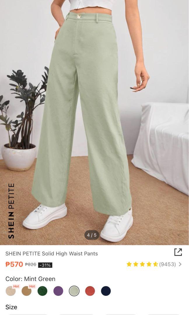 Shein petite xxs solid high waist pants, Women's Fashion, Bottoms, Other  Bottoms on Carousell