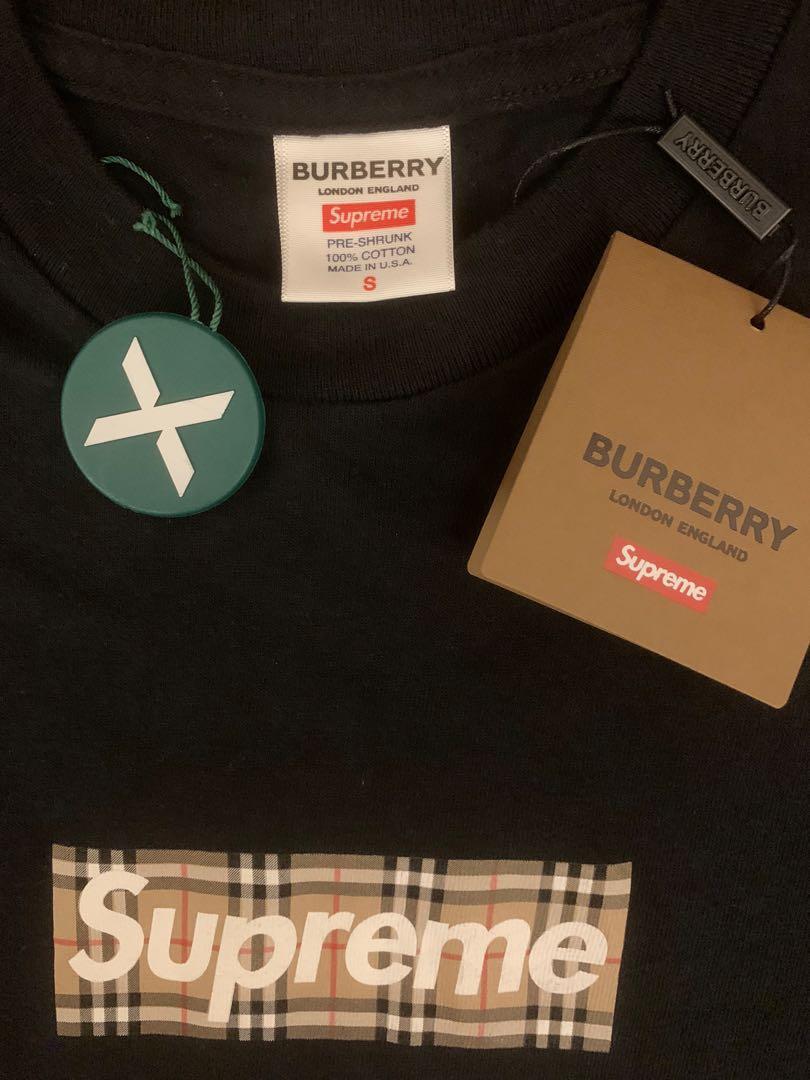 Supreme burberry Box Logo Tee black 黒 XL-