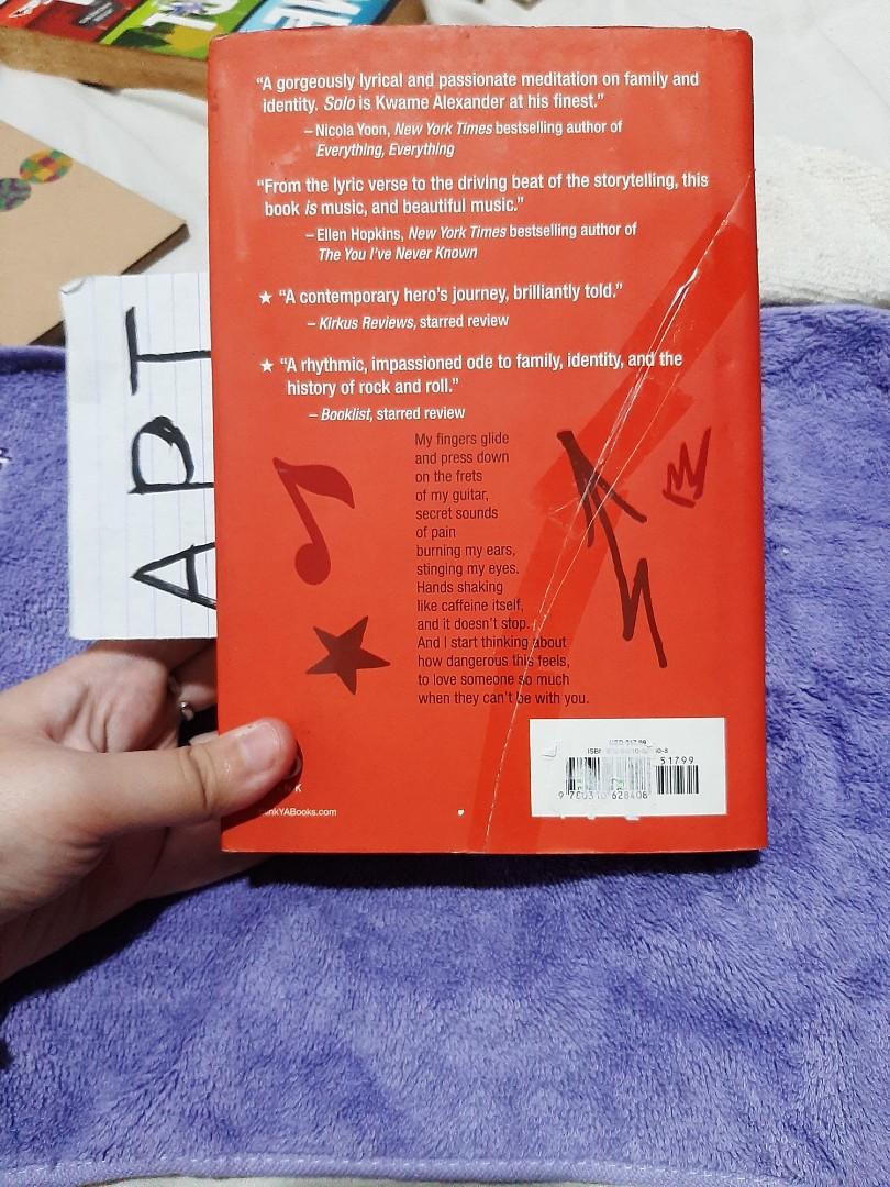Solo (HB) by Kwame Alexander (Category: Storybooks) located in Manila. Submitted by patrice25 (Listing ID 1185370465, Image 2). Description: hardbound has tear on the back mode of payment - gcash loc: manila.
