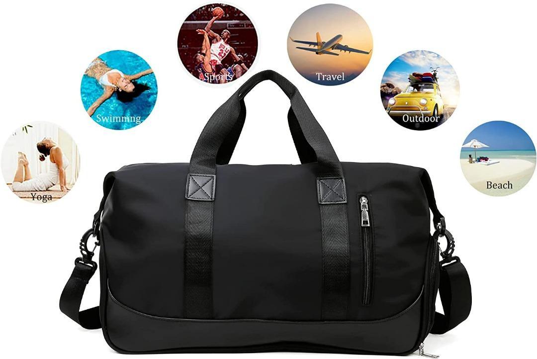 Sports Gym Bag Travel Duffel Bag for Women and Men Waterproof Weekender  Overnight Tote Carry On Bag with Shoes Compartment & Wet Pocket Lightweight