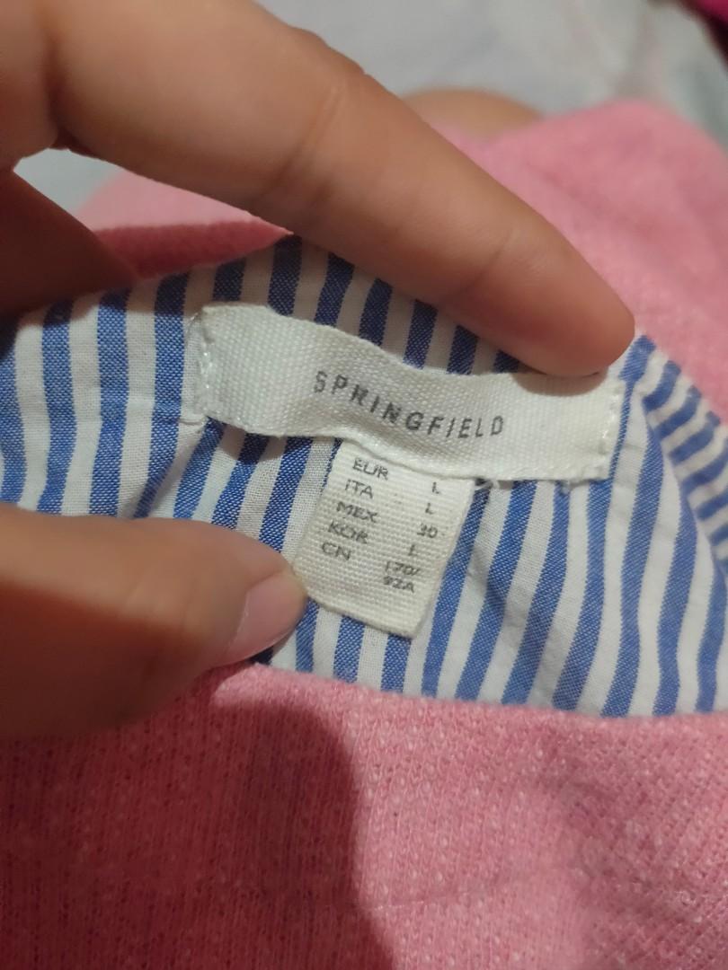 Springfield Pink Sweater with polo underneath style Women s