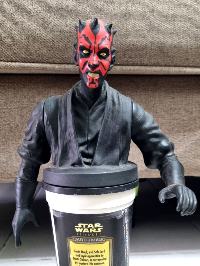 Star Wars Darth Maul 32oz plastic cup w/cup topper (1999) – Mom