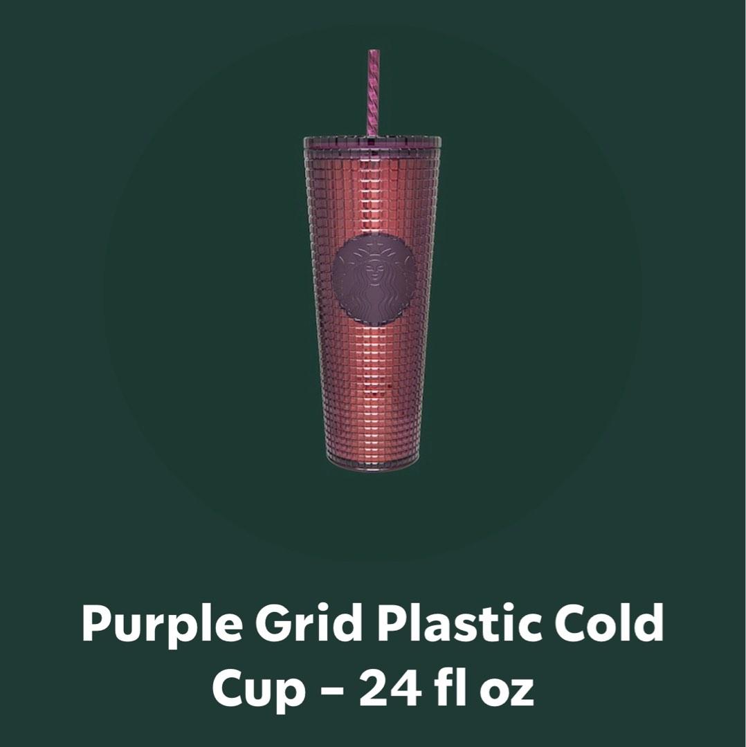 Purple Grid Plastic Cold Cup - 24 fl oz: Starbucks Coffee Company