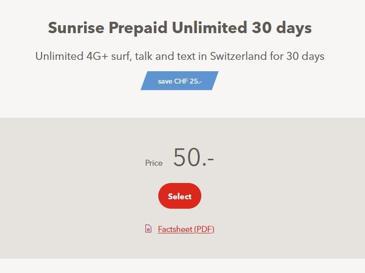 Switzerland Sunrise Prepaid Unlimited Sim, Mobile Phones & Gadgets
