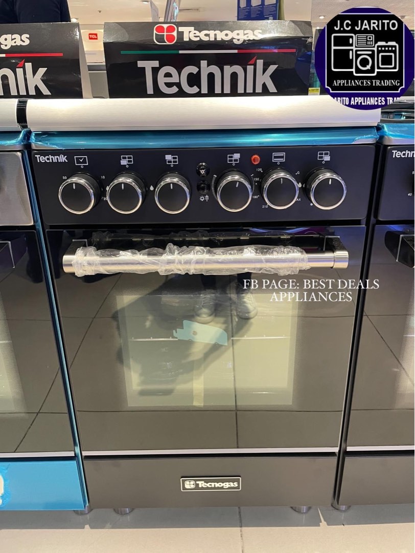 TECNOGAS GAS RANGE 3 GAS 1 ELECTRIC 50cm MATTE BLACK, TV & Home