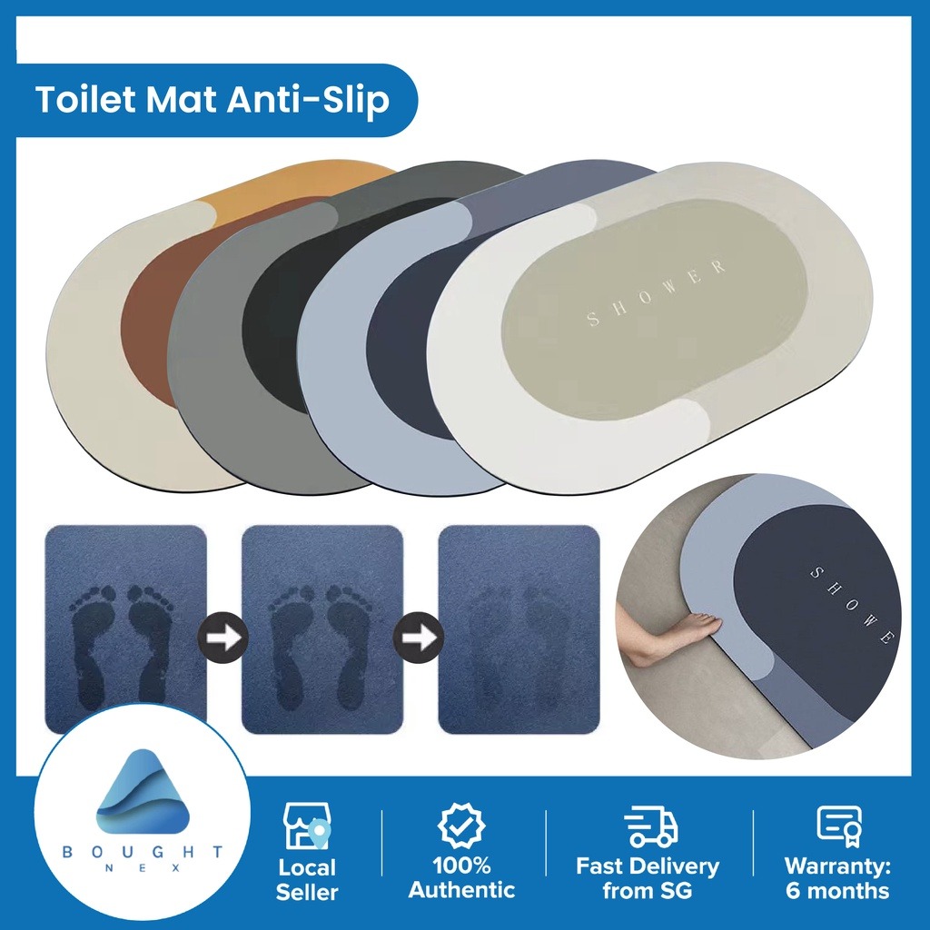 Toilet Mat Bath Soft Diatomite Mat Fast Drying Floor Mat AntiSlip For