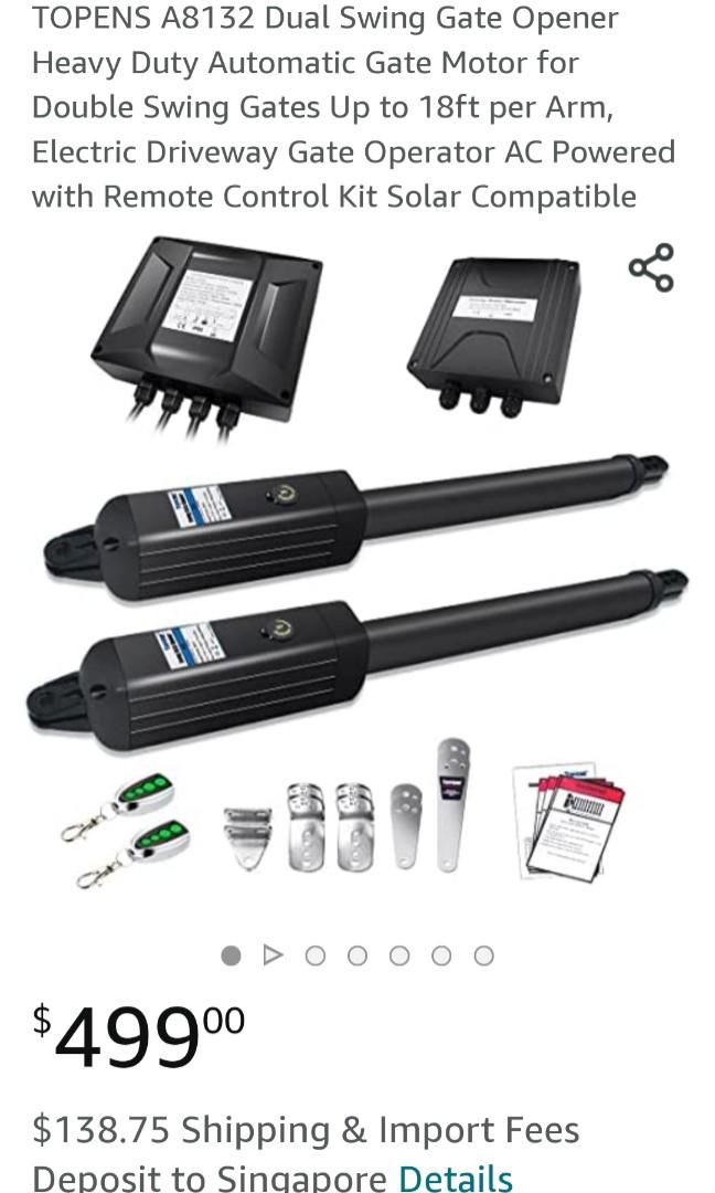 Topens dual arm swing gate opener a8132, Furniture & Home Living, Home