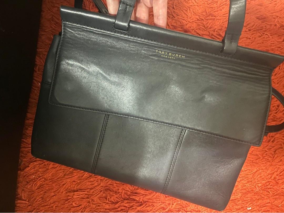 Tory burch block t satchel black discount