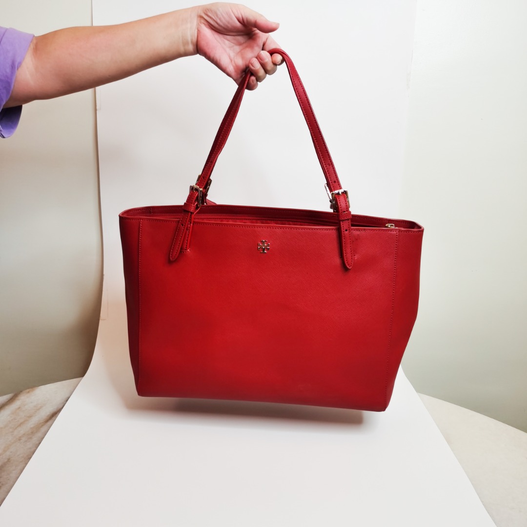 Tory burch red tote bag discount