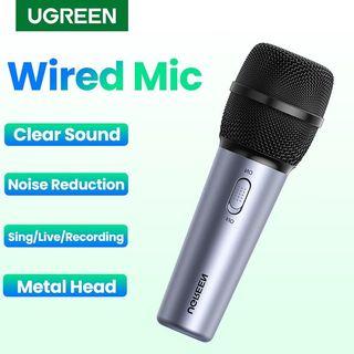 UGREEN Wired Microphone Singing Live anchor Recording with 3.5mm Audio Cable Handheld Mic For PC Phone Gaming Karaoke Home System